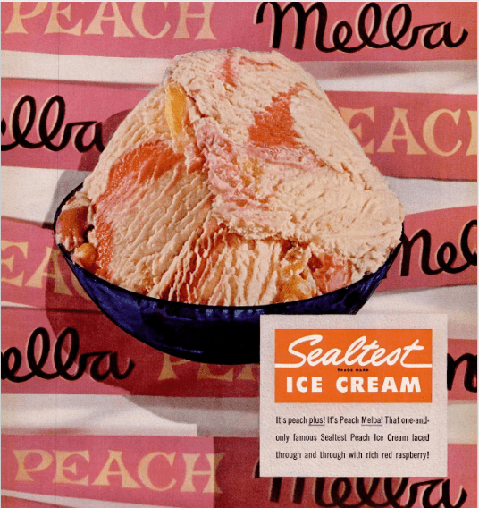 1950sSealtestPeachMelbaIcecreamAdLifeMag