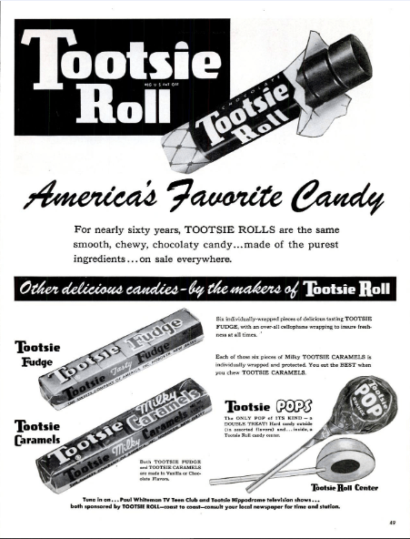 TootsieRollAdLifeMag1950s