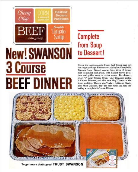 1960sSwansonTVdinnerAdLifeMag