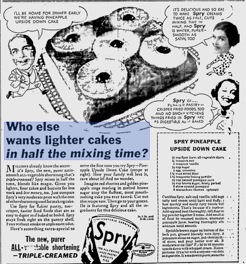 Spry1930sAdfeaturingUpsideDownCake